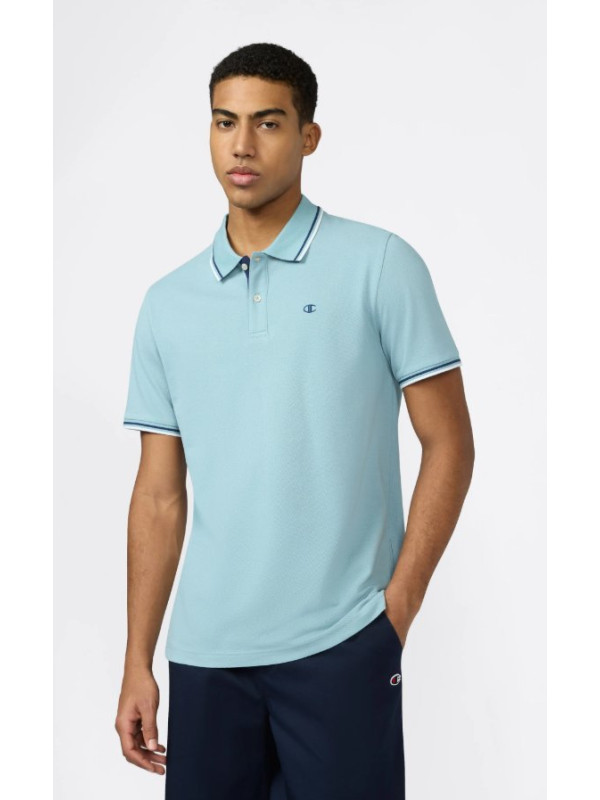 Polo de piqué de algodón para hombre Pastel Blue