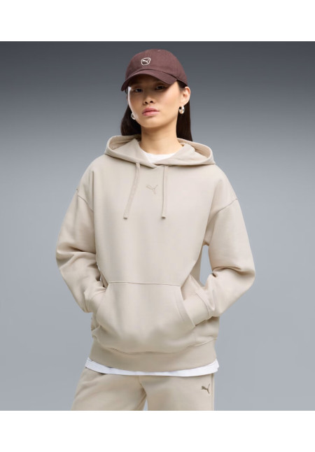 Sudadera de felpa con capucha Essentials de corte holgado para mujer