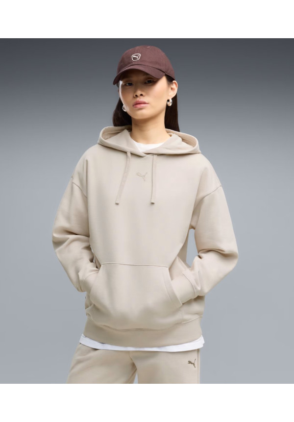 Sudadera de felpa con capucha Essentials de corte holgado para mujer