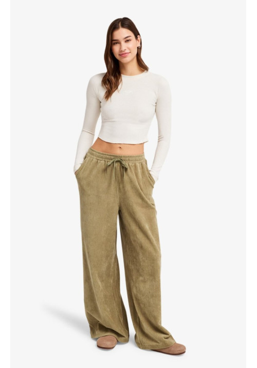 Lekeitio Knit Pantalón amplio de pana Verde mujer