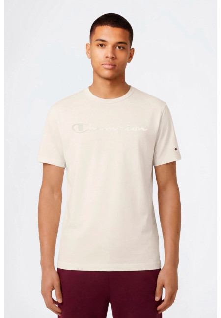 CAMISETA HOMBRE CON LOGO BORDADO GRANDE ICONS CREMA