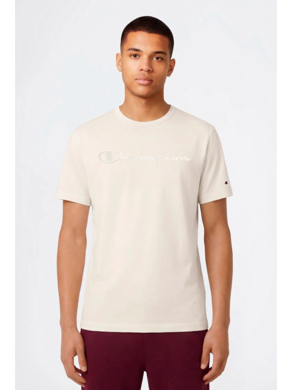 CAMISETA HOMBRE CON LOGO BORDADO GRANDE ICONS CREMA