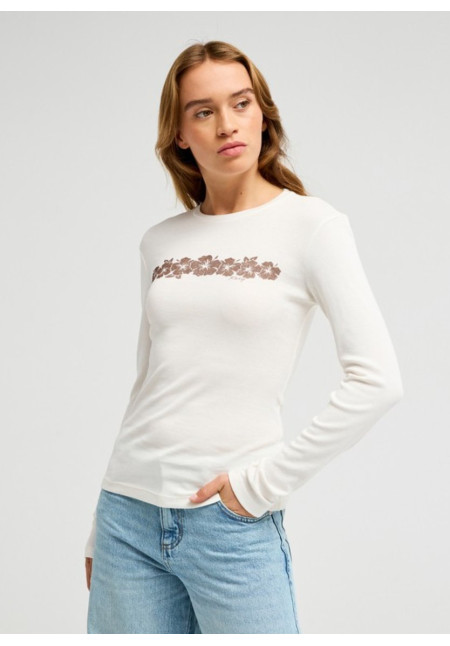 Beach Always Top ajustado de manga larga Blanco Mujer