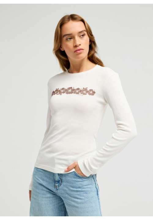 Beach Always Top ajustado de manga larga Blanco Mujer