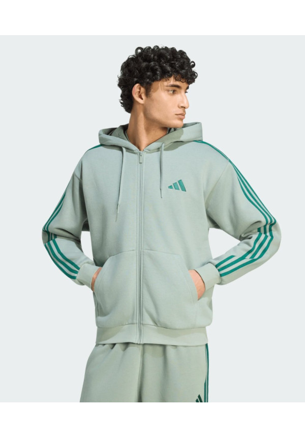 Essentials 3-Stripes Fleece Full-Zip Hoodie
