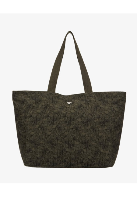 Feeling Vibes Printed Bolsa de playa en pana Verde Mujer