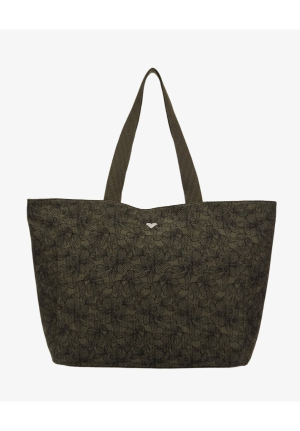 Feeling Vibes Printed Bolsa de playa en pana Verde Mujer