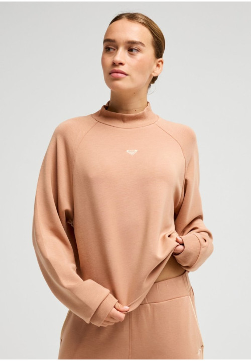 Rise & Vibe Sweet High Neck Sudadera deportiva Marrón Mujer
