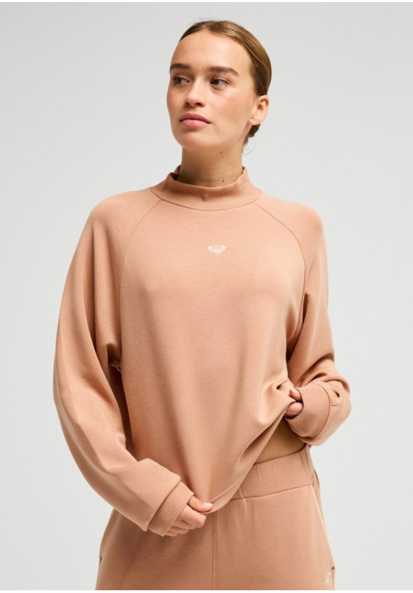 Rise & Vibe Sweet High Neck Sudadera deportiva Marrón Mujer