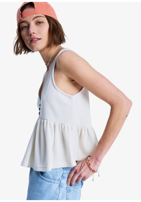 New Serenity - Camiseta de tirantes con volantes para mujer