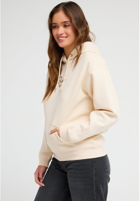 Surf Stoked Brushed Sudadera con capucha de corte relajado Beige Mujer