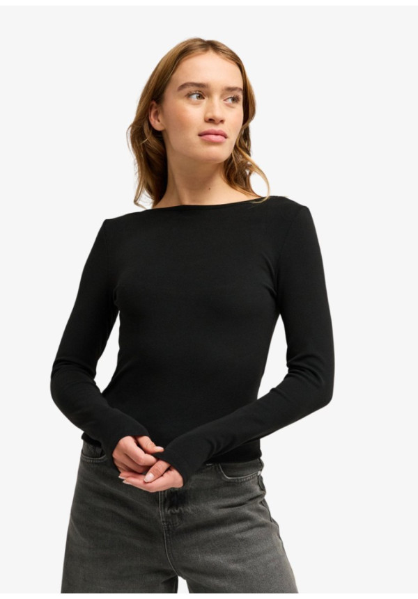 Playa Queen Camiseta de manga larga Negro Mujer