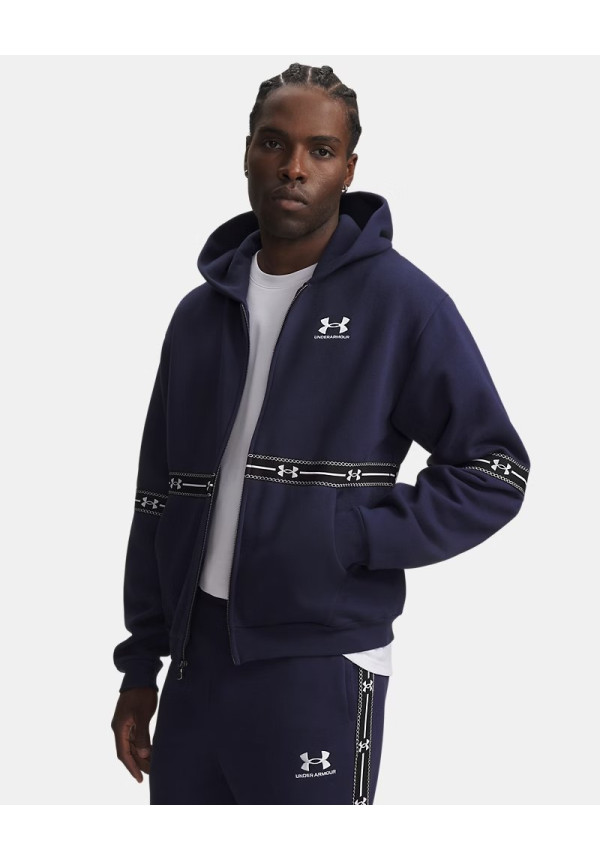 UA Icon Fleece Taped Parte de arriba con cremallera completa para hombre