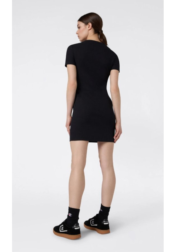 Vestido de canalé stretch para mujer Icons Negro