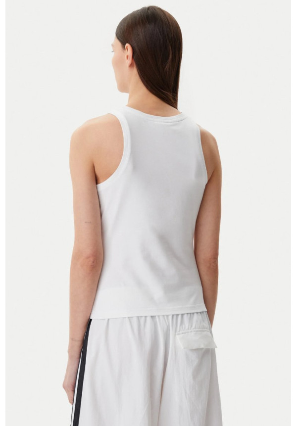 Adidas Top Essentials Linear JC5799 Blanco Slim Fit