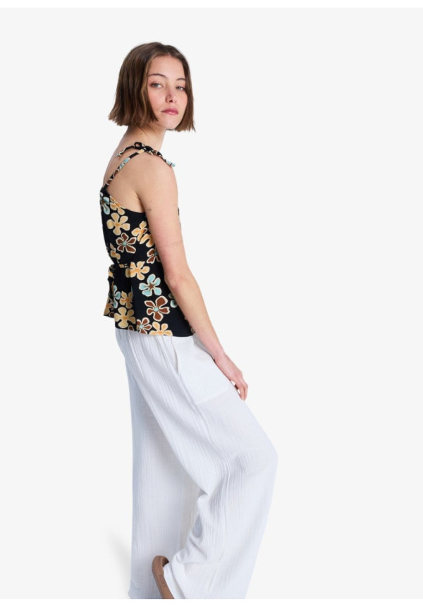 Wild Waves Crepe Top con tirantes Negro Mujer