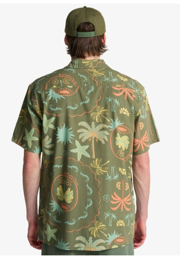 Vacay Camisa de Manga Corta Verde Hombre