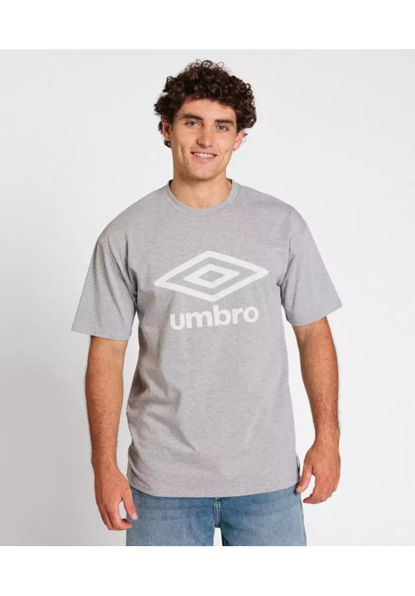 Camiseta Umbro Essentials Tee Grey Vigore / White