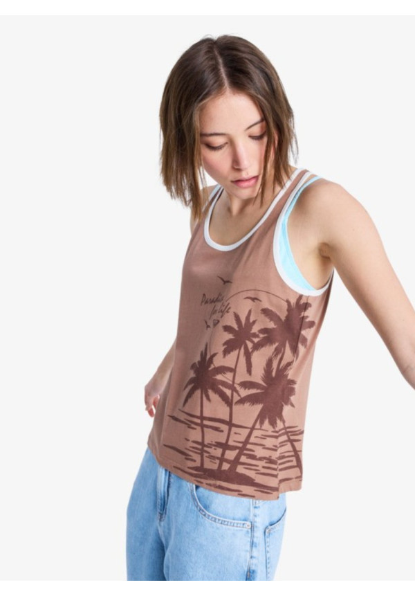 Moon Canyon Ring Camiseta sin mangas Marrón Mujer