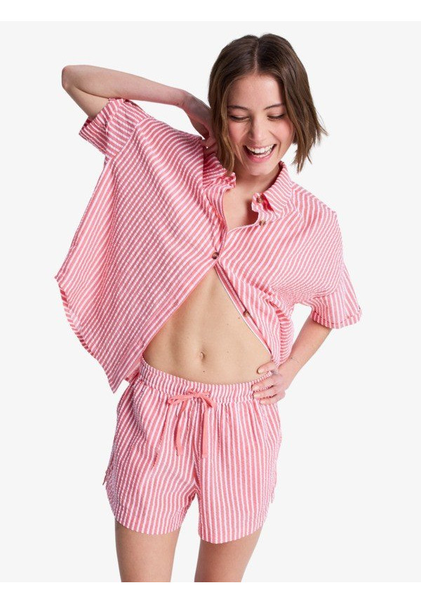 Lekeitio Break High Stripe Short de playa Rojo Mujer
