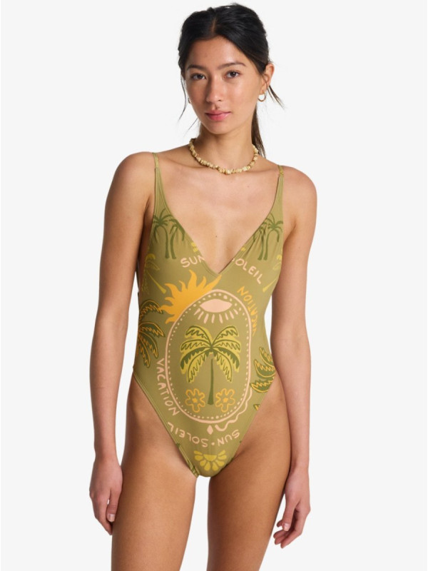 Vaca Soleil Deep V - Bañador entero de Corte Alto en la Cadera para mujer