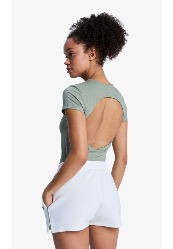 Rise & Vibe - Short de cintura elástica para mujer