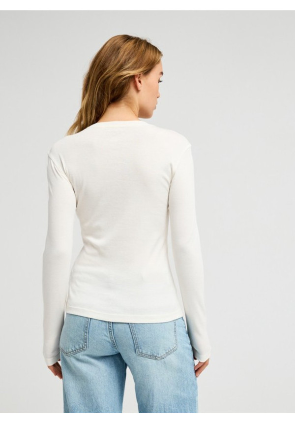 Beach Always Top ajustado de manga larga Blanco Mujer