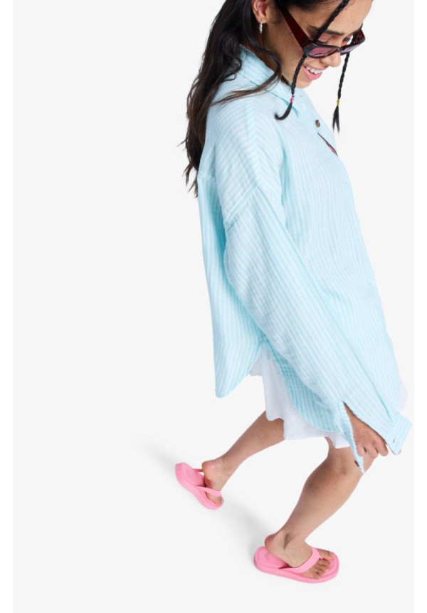 Morning Shine Stripe Camisa de manga larga Blanco Mujer