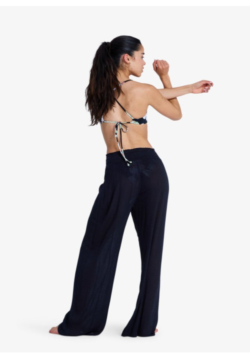 Along The Sunset Pantalón Playero Negro Mujer