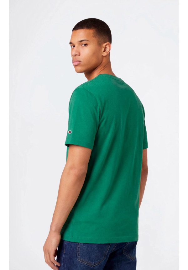 CAMISETA HOMBRE CON PEQUEÑO LOGO BORDADO ICONS VERDE BRILLANTE