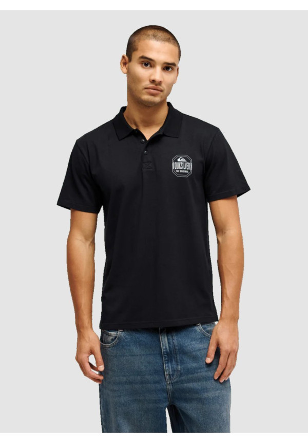 Stretch Polo Shirt in Black